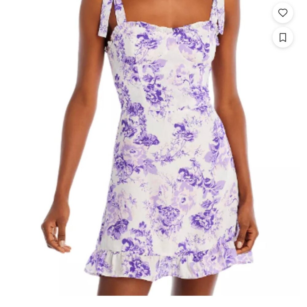 Aqua Purple White Floral Dress
